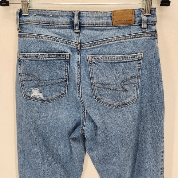 American Eagle High Rise Mom Skinny Jeans Womens Size 2 Medium Demin Wash - Picture 3 of 11